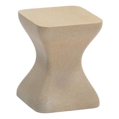 14" Taupe Faux Concrete Outdoor Side Table