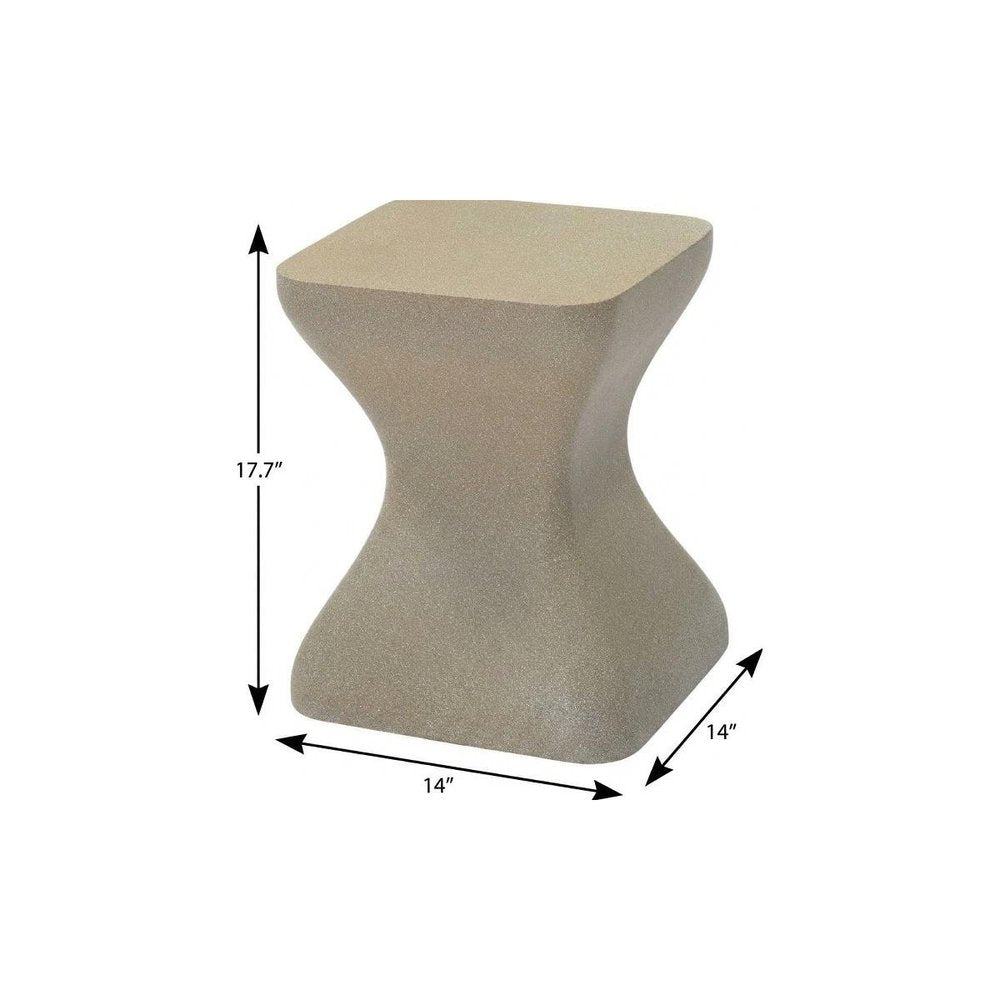 14" Taupe Faux Concrete Outdoor Side Table