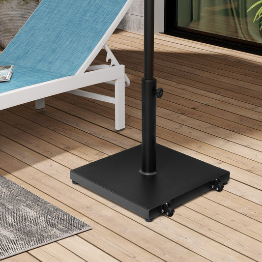 Black Market Umbrella Steel In Ground Adjustable Umbrella Base With Wheels