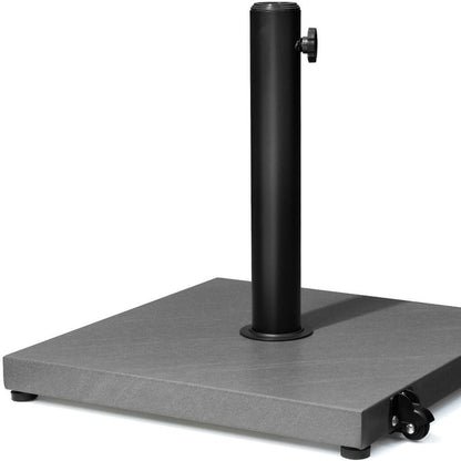 Gray Market Umbrella Steel In Ground Adjustable Umbrella Base With Wheels