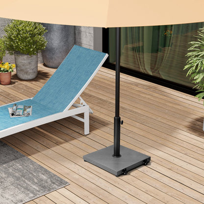 Gray Market Umbrella Steel In Ground Adjustable Umbrella Base With Wheels