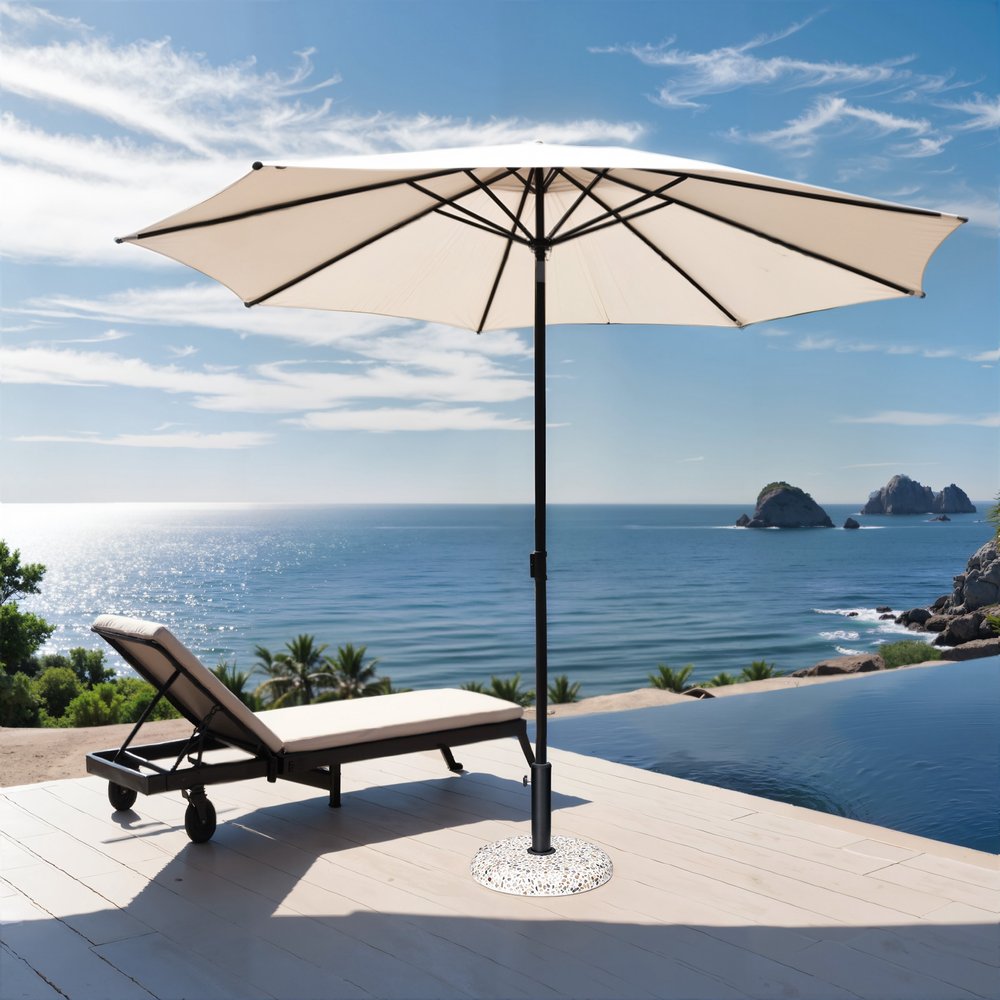 Stone Market Umbrella Steel In Ground Adjustable Umbrella Base