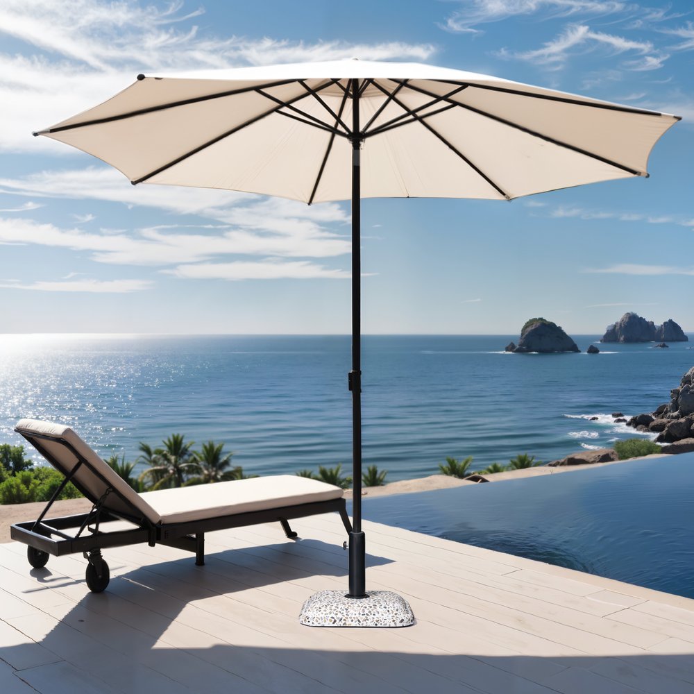 Stone Market Umbrella Steel In Ground Adjustable Umbrella Base