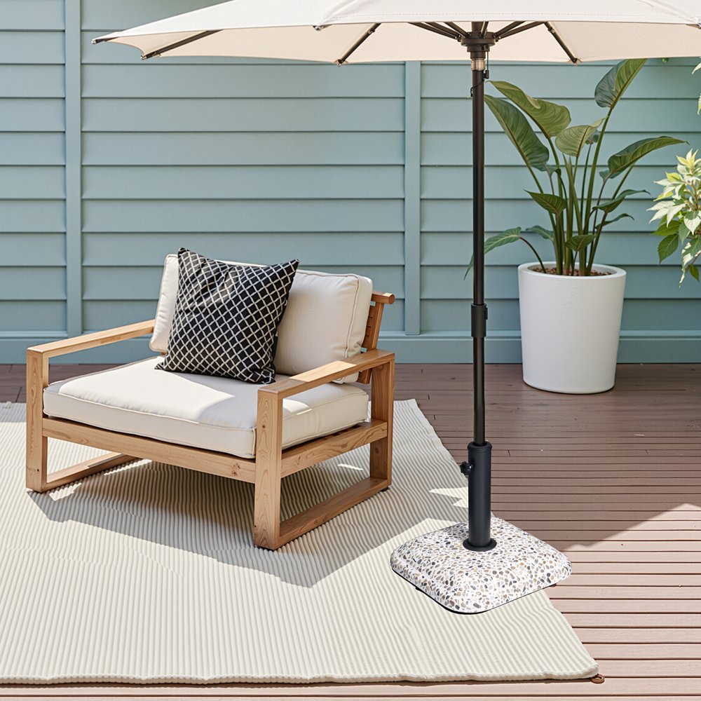 Stone Market Umbrella Steel In Ground Adjustable Umbrella Base