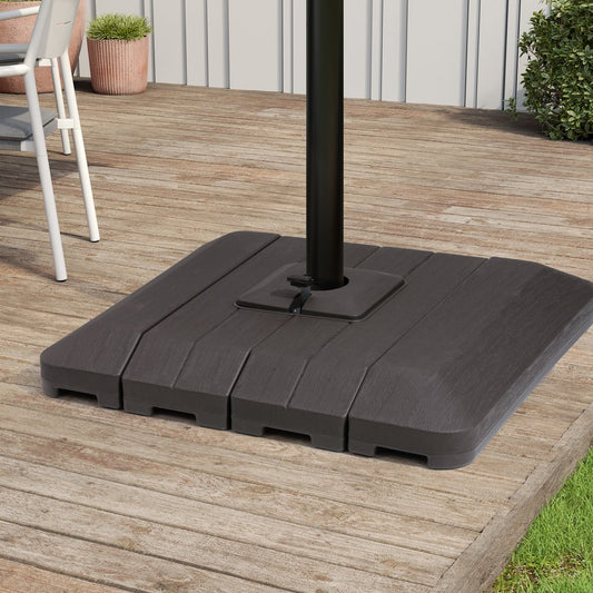 Brown Cantilever Umbrella Fillable Steel In Ground Umbrella Base