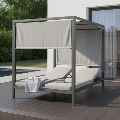 64" X 64" Gray Aluminum Gazebo