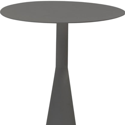 20" Dark Gray Aluminum Round Outdoor Side Table