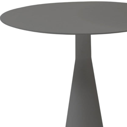 20" Dark Gray Aluminum Round Outdoor Side Table