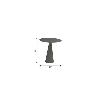 20" Dark Gray Aluminum Round Outdoor Side Table