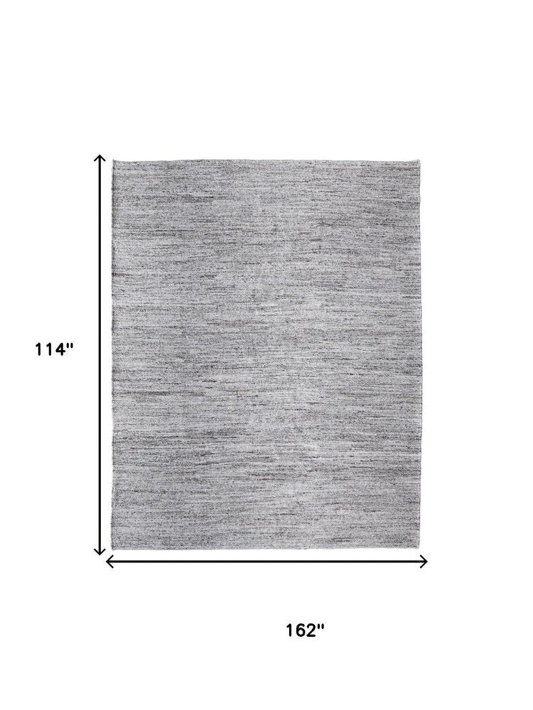 9' X 13' Gray And Brown Handmade Indoor Outdoor Area Rug