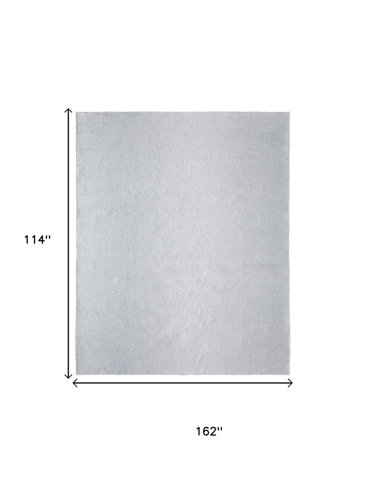 9' X 13' White Handmade Indoor Outdoor Area Rug