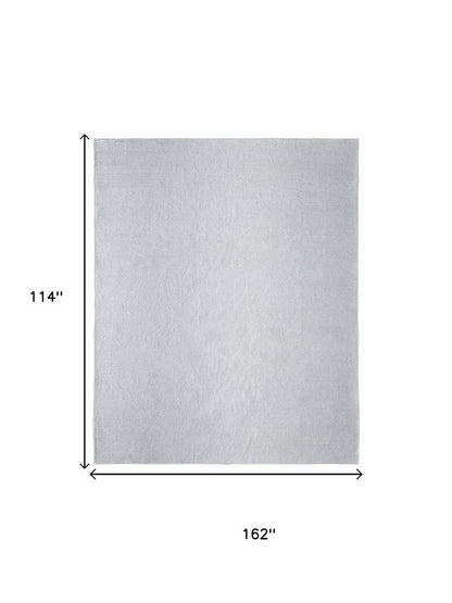 9' X 13' White Handmade Indoor Outdoor Area Rug