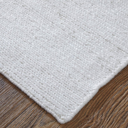 9' X 13' White Handmade Indoor Outdoor Area Rug