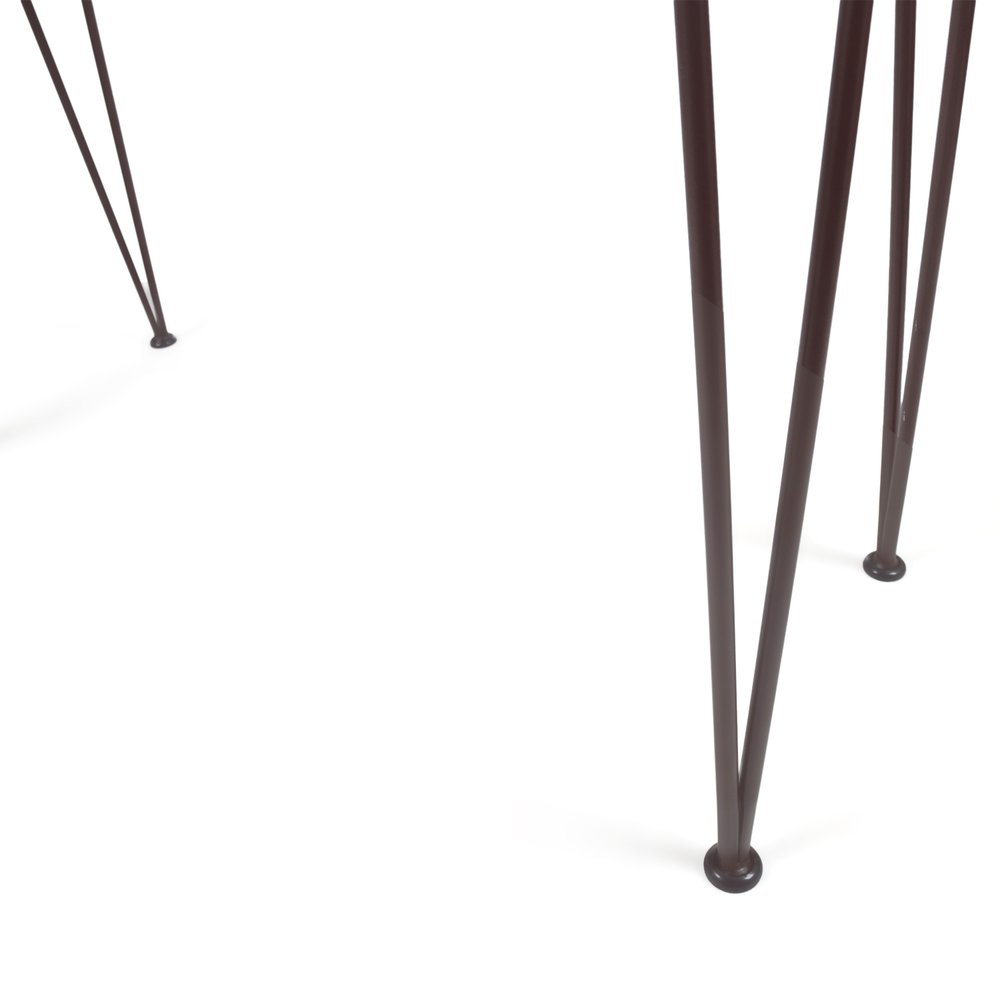 47" Walnut and Brown Wood and Iron Outdoor Bar Table
