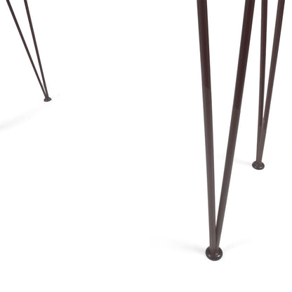47" Walnut and Brown Wood and Iron Outdoor Bar Table