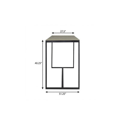 51" Gray Wood and Iron Outdoor Bar Table