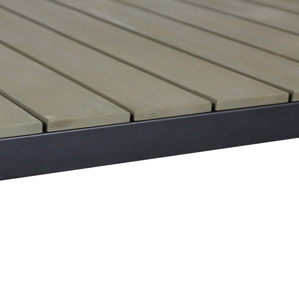51" Gray Wood and Iron Outdoor Bar Table