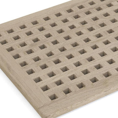 16" Beige Gray Teak Checkered Non Slip Bath Mat