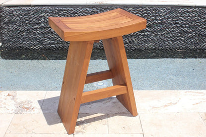 25" X 12" Brown Teak Rectangular Shower Bench