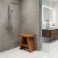 25" X 12" Brown Teak Rectangular Shower Bench
