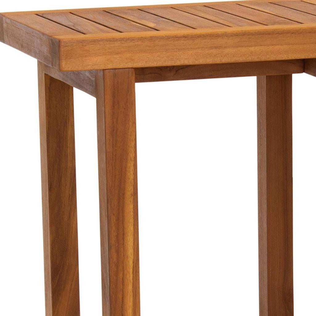 21" X 18" Brown Teak Rectangular Shower Bench