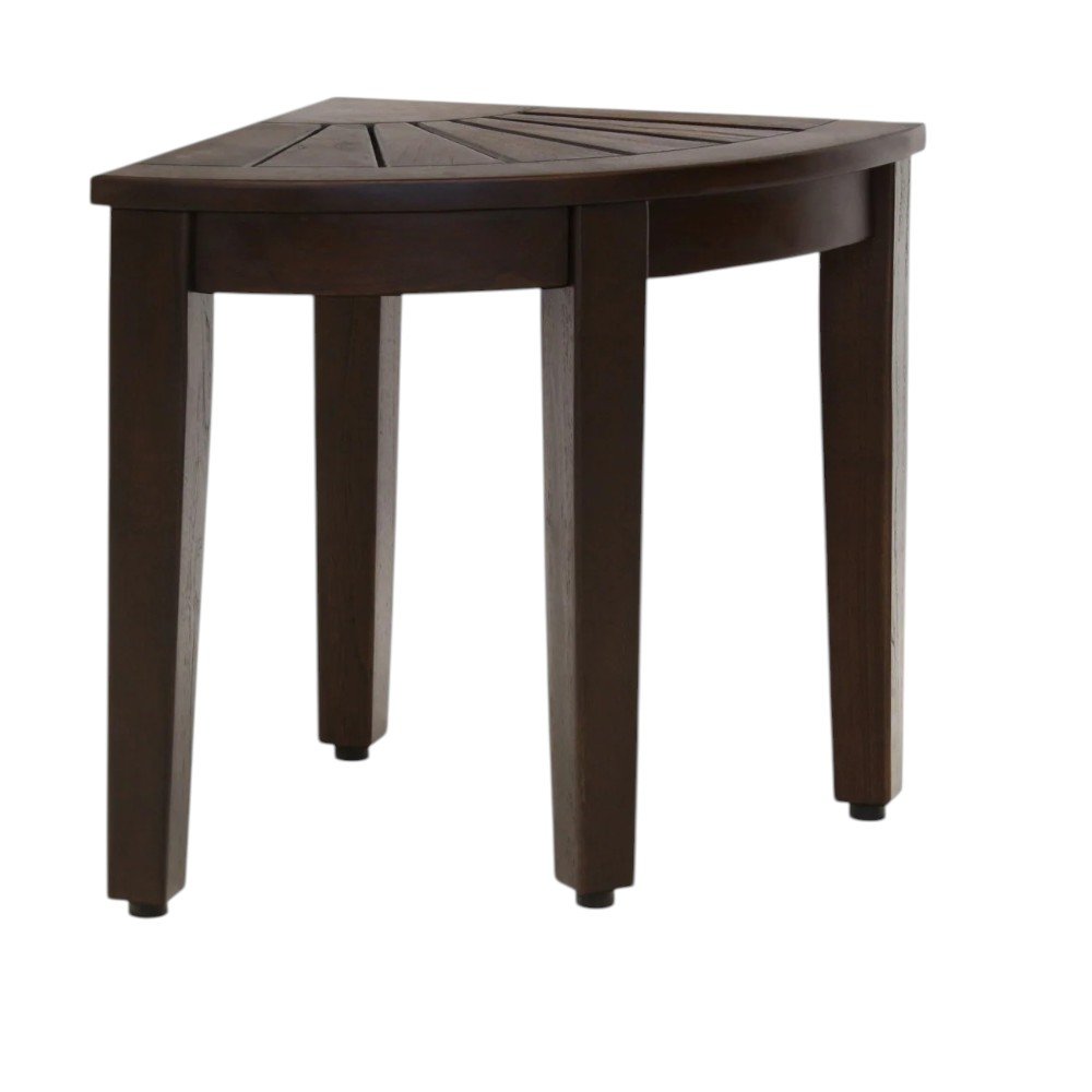 21" X 16" Brown Teak Corner Rectangular Shower Bench