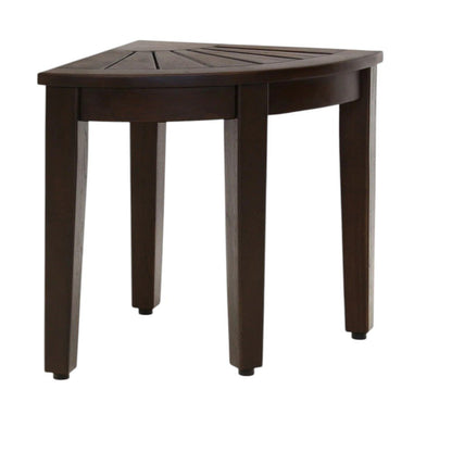 21" X 16" Brown Teak Corner Rectangular Shower Bench