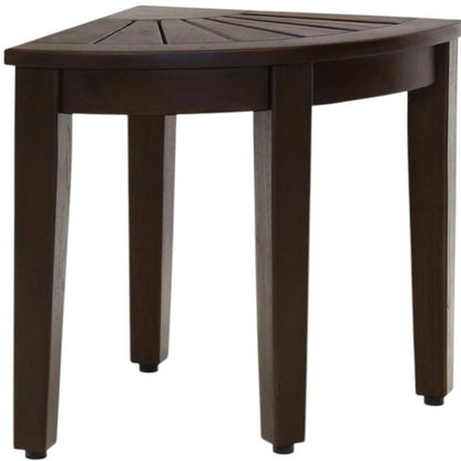 21" X 16" Brown Teak Corner Rectangular Shower Bench