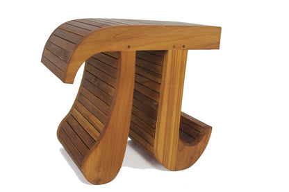 18" X 15" Brown Teak Rectangular Shower Bench