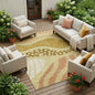 9' X 12' Wheat And Graphite Abstract Washable Indoor Outdoor Area Rug