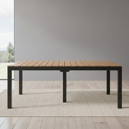 35" Black Heavy Duty Plastic Folding Outdoor Dining Table with Umbrella Hole