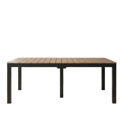 35" Black Heavy Duty Plastic Folding Outdoor Dining Table with Umbrella Hole