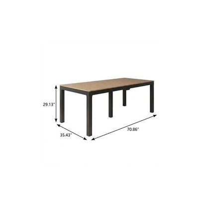 35" Black Heavy Duty Plastic Folding Outdoor Dining Table with Umbrella Hole