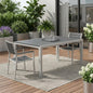 35" Gray Heavy Duty Plastic Folding Outdoor Dining Table with Umbrella Hole