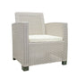 Three Piece Taupe and Beige Plastic Upholstered Cushions Two Person Seating Group With Table