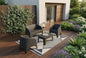 Four Piece Espresso Plastic Outdoor Patio Set With Table