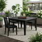 39" Black Heavy Duty Plastic Square Outdoor Dining Table
