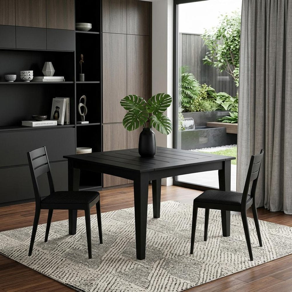 39" Black Heavy Duty Plastic Square Outdoor Dining Table