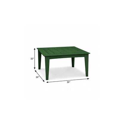 39" Black Heavy Duty Plastic Square Outdoor Dining Table