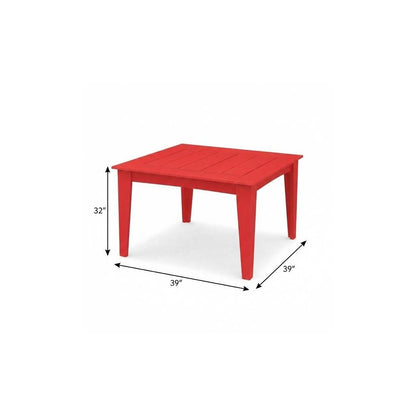 39" Black Heavy Duty Plastic Square Outdoor Dining Table