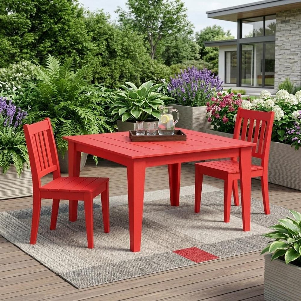 39" Black Heavy Duty Plastic Square Outdoor Dining Table