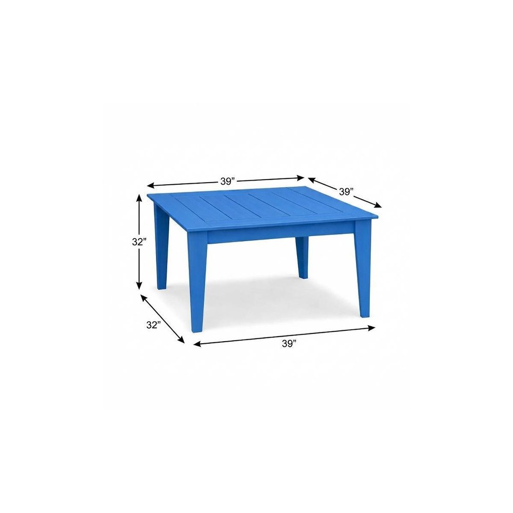 39" Black Heavy Duty Plastic Square Outdoor Dining Table