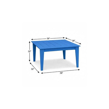 39" Black Heavy Duty Plastic Square Outdoor Dining Table