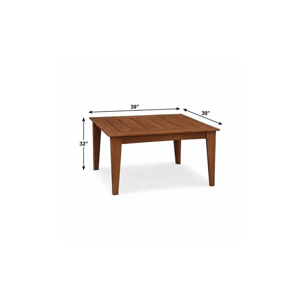 39" Black Heavy Duty Plastic Square Outdoor Dining Table