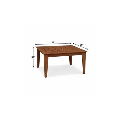 39" Black Heavy Duty Plastic Square Outdoor Dining Table
