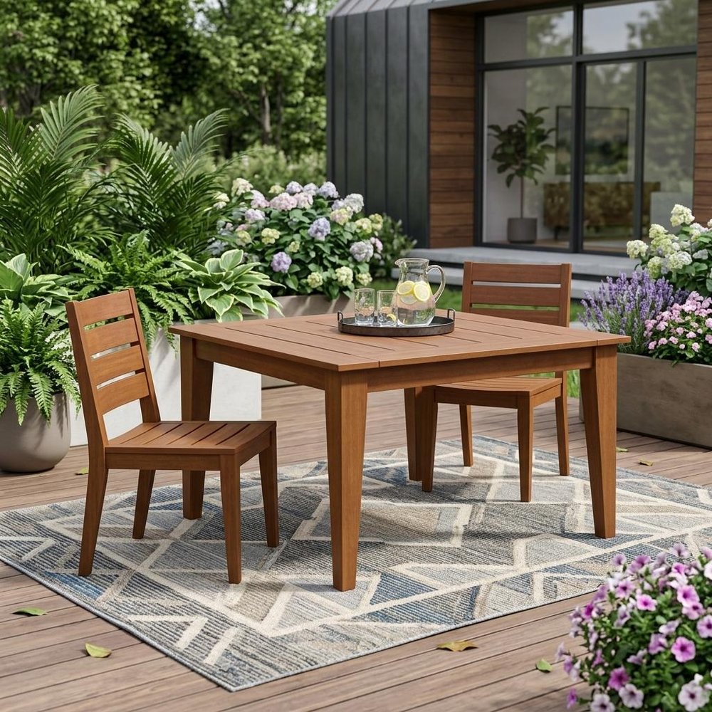 39" Black Heavy Duty Plastic Square Outdoor Dining Table
