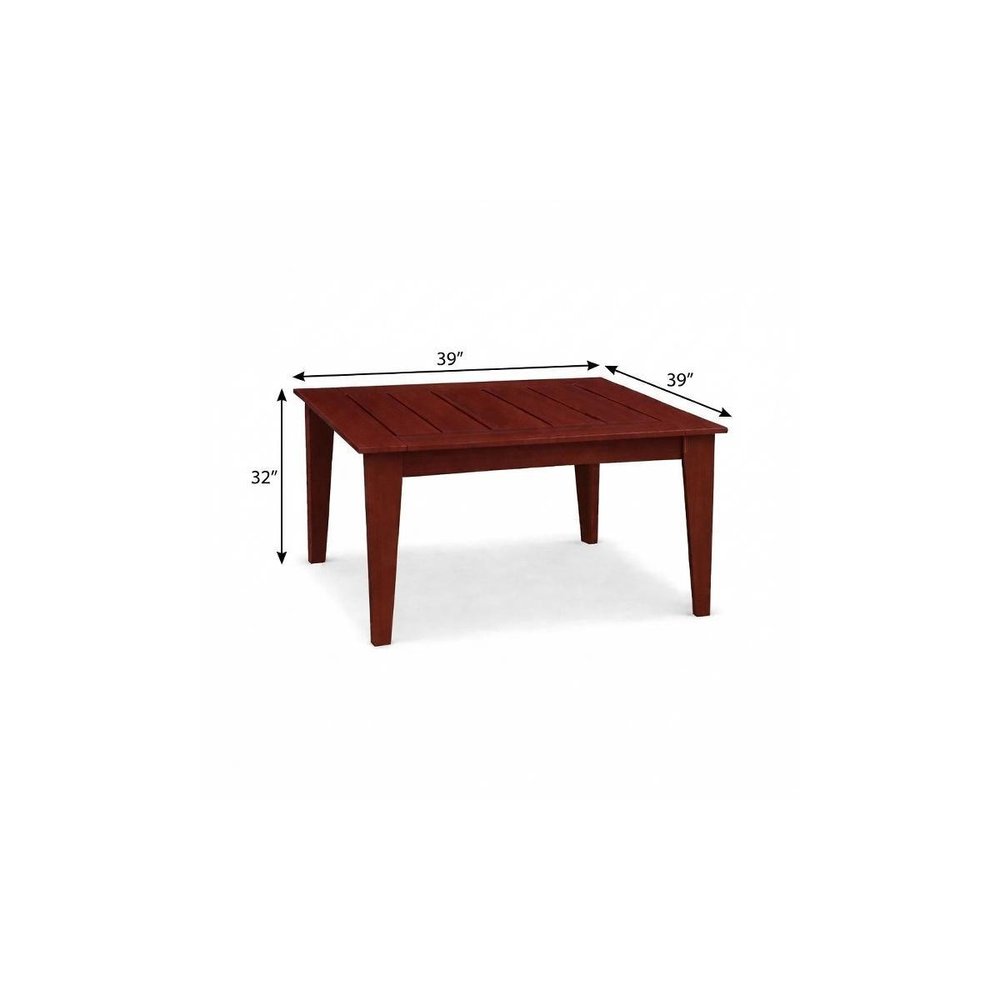 39" Black Heavy Duty Plastic Square Outdoor Dining Table