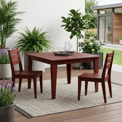 39" Black Heavy Duty Plastic Square Outdoor Dining Table