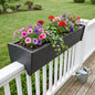 8" X 24" Black Heavy Duty Plastic Rectangular Railing Planter