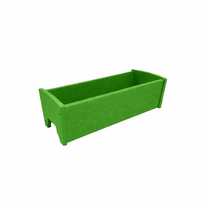 8" X 24" Black Heavy Duty Plastic Rectangular Railing Planter